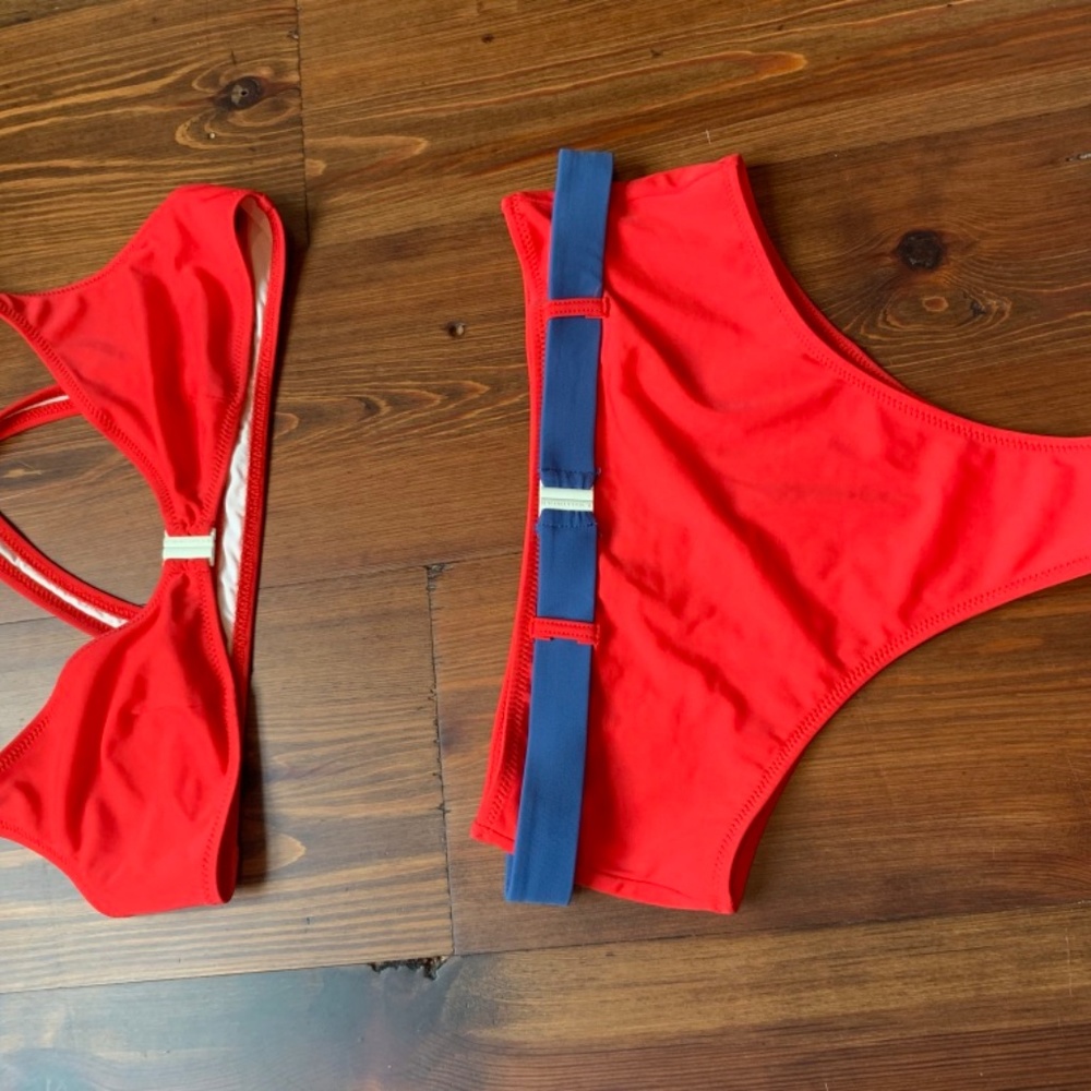 Solid And Striped Bikini Set (Never Worn) - image 7